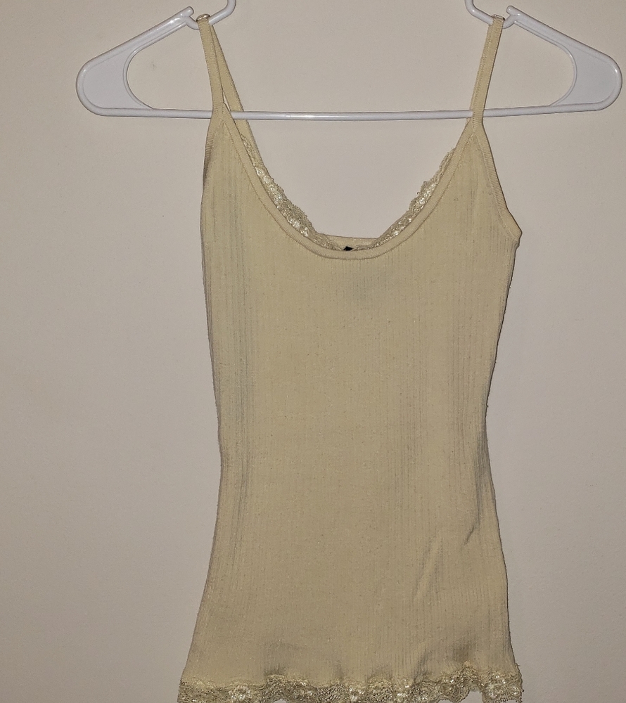 Bebe ribbed tank lace S